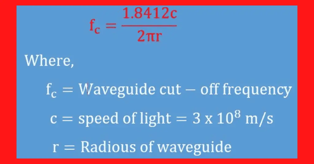 Circular Waveguide cutoff frequency Calculator