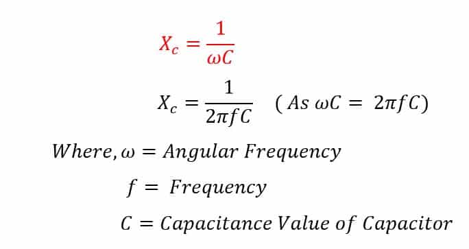  capacitive reactance formula.