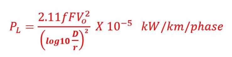 Peterson’s Formula for corona power loss calculation