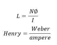 unit of inductance-weber per ampere