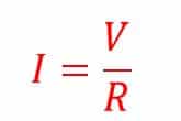 Calculation of Amps with Volts and Ohms