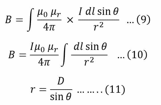 Magnetic field at Point P formual