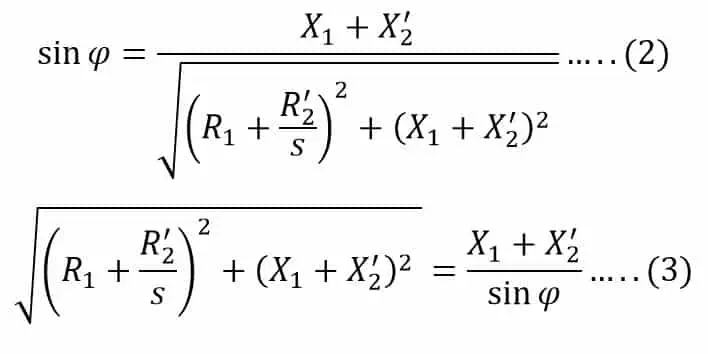 mathematical derivation for circle diagram of induction motor