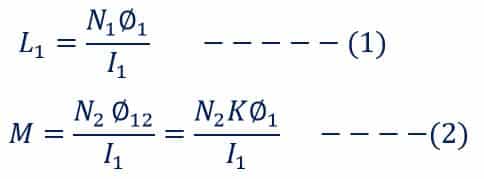 self inductance and mutual inductance formula