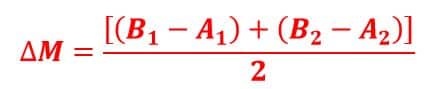 formula of difference in weight by the ABBA method