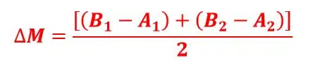 formula of difference in weight by the ABBA method