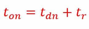 formula of turn on time of MOSFET