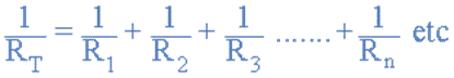 formula of equivalent resistance of the parallel connected resistors