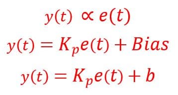 Mathematical expression for proportional controller