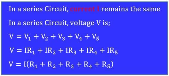 voltage and current in series circuit