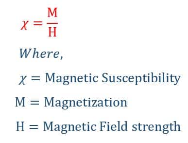 Magnetic Susceptibility formula