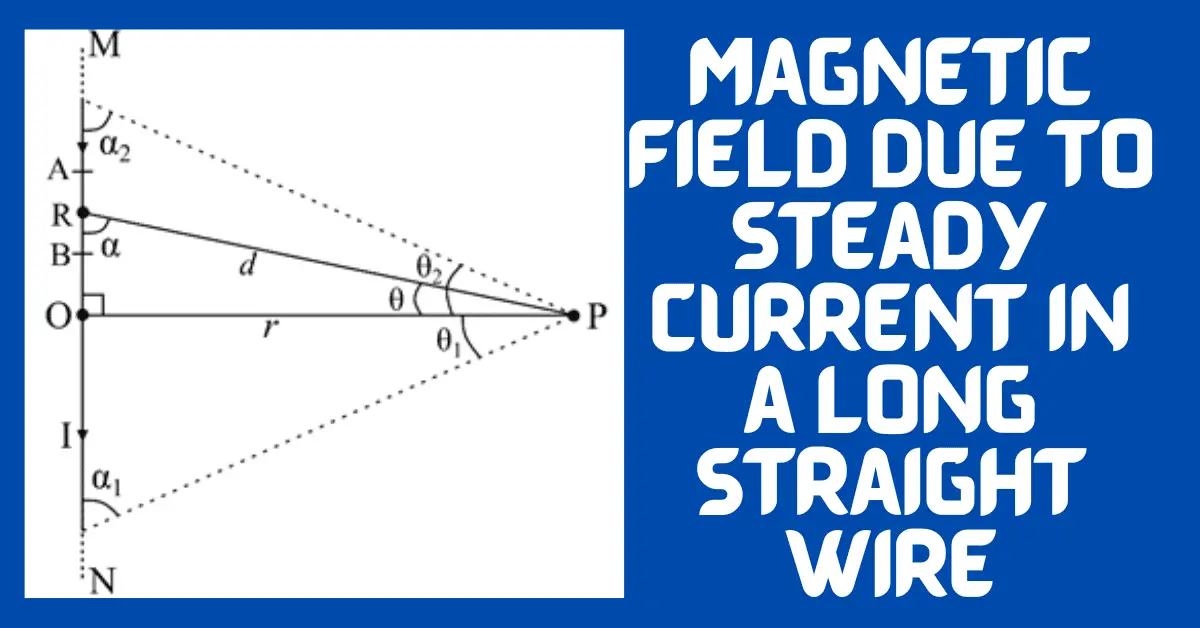 Magnetic Field due to Steady Current in a Long Straight Wire