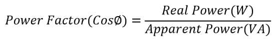 power factor formula