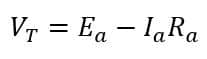 Terminal voltage of a shunt DC generator 