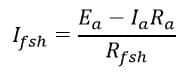 Shunt field current of the short shunt generator