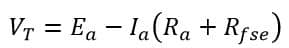 Voltage across the load terminals of the long shunt compound generator