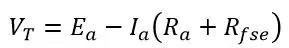 Voltage across the load terminals of the long shunt compound generator