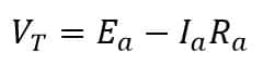 terminal voltage of the separately excited dc generator 