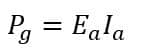 power generated by a separately excited dc generator 