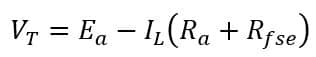 Terminal voltage of the DC series generator