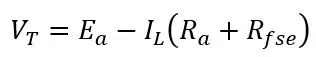 Terminal voltage of the DC series generator