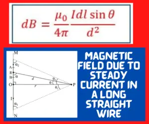 Magnetic Field due to Steady Current in a Long Straight Wire