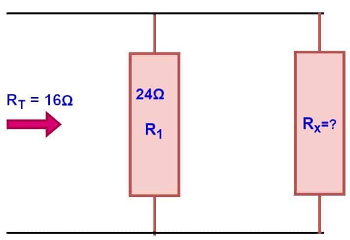 solved example for finding unknown resistance in parallel circuit