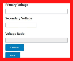 transformer voltage ratio calculation