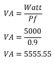 solved problem-1 watt to va calculation