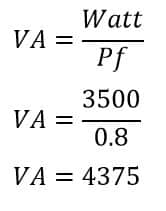 solved problem-2 watt to va calculation