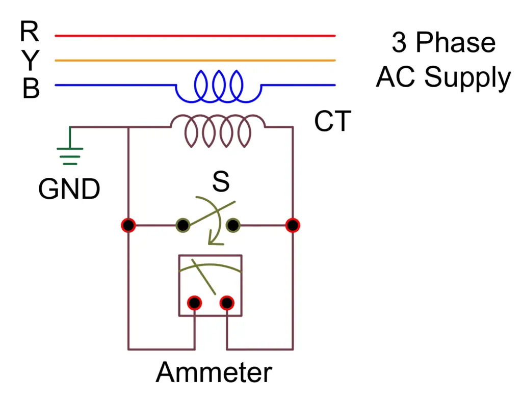  connection diagram of a current transformer
