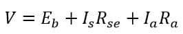 Voltage equation of the short shunt DC motor