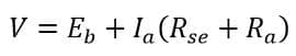 Voltage equation of the long shunt motor