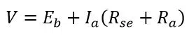 Voltage equation of the long shunt motor