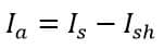 Armature current of the shunt DC motor