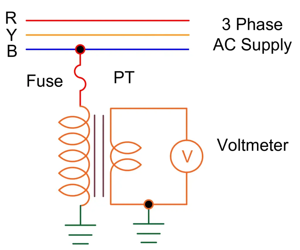 connection diagram of PT