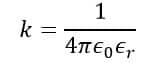 value of k in coulomb's law