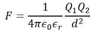 formula of coulomb's lawe