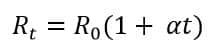 relationship between the resistance and temperature