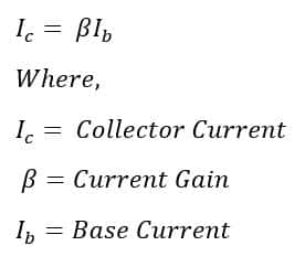 formula of collector current in active region of BJT