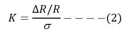 Gauge factor and strain formula