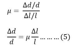  Poisson’s ratio μ formula