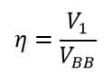 formula of  intrinsic stand off ratio of UJT