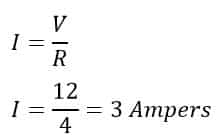 calculation of current in electric circuit