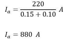 starting current of DC motor