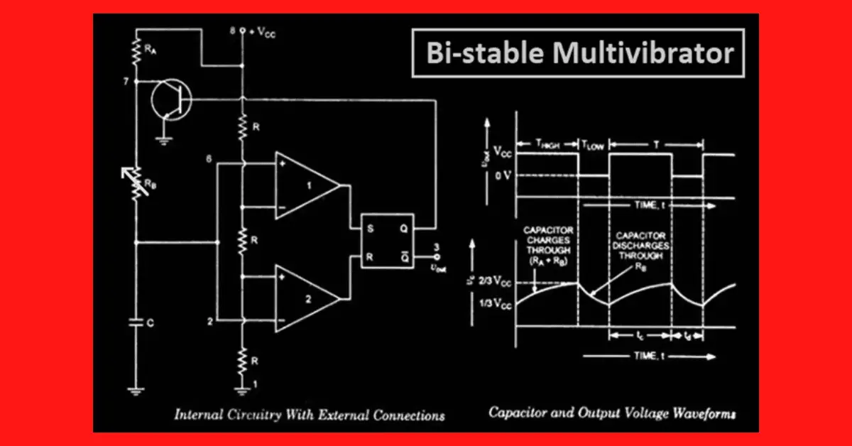 Bistable Multivibrator Using 555 Timer