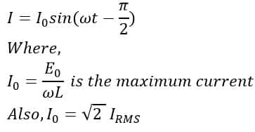 electric  current equation of a pure inductive circuit