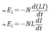 formula of induced emf in a coil as per lenz's law of electromagnetic induction