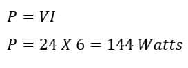 power calculation in an electric circuit