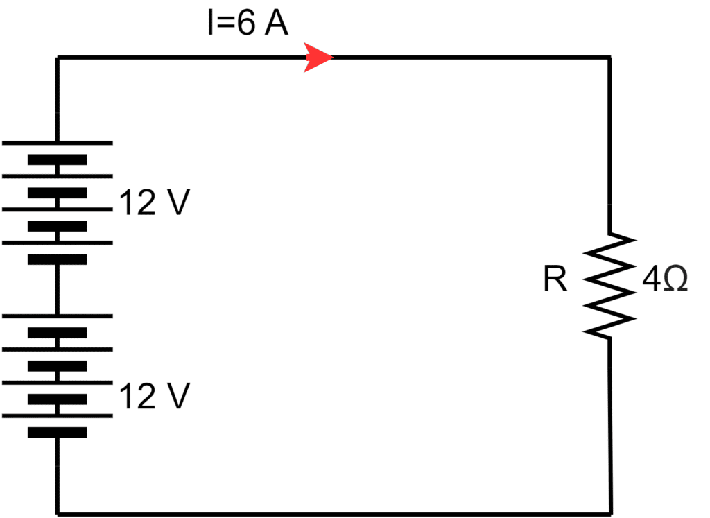 electric circuit with increased battery voltage
